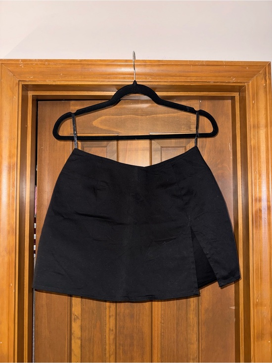 Motel Pants - Motel Rocks Black Mini Skort with Side Slit Detail